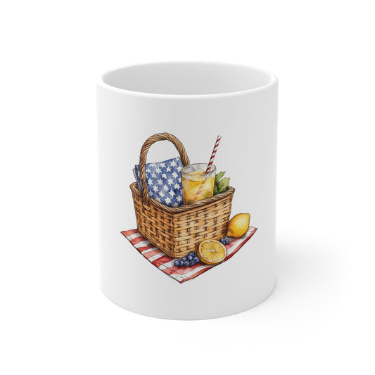 Picnic Basket Lemonade Mug — Summer Picnic Coffee Cup (11 oz)