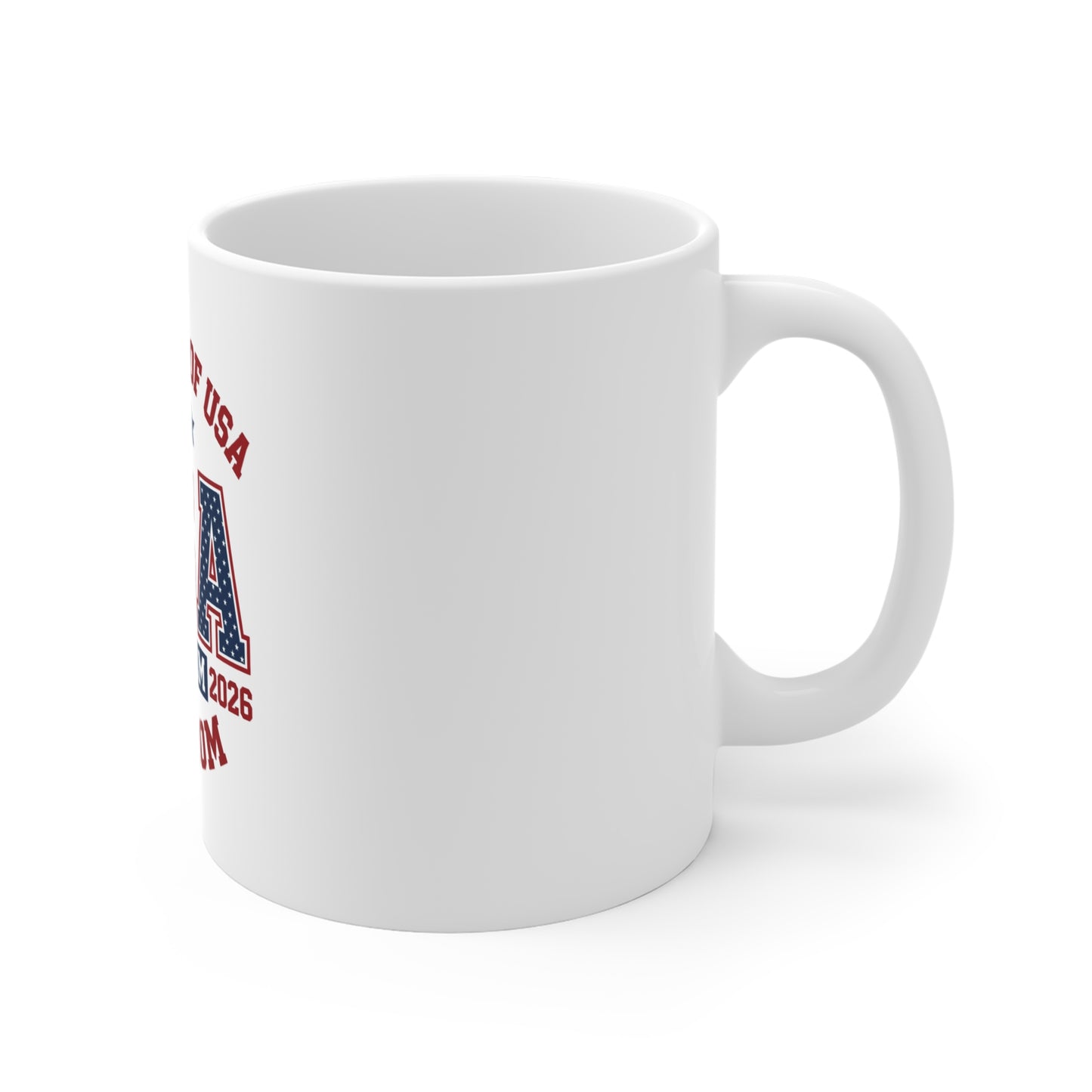 USA 250 Years of Freedom Coffee Mug – 1776–2026 Patriotic Varsity Mug – Red White Blue Americana Cup – Bold Independence Gift Mug 11oz