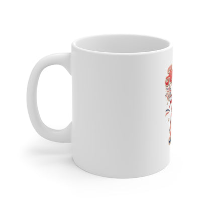 American Babe 11oz Mug — Patriotic Stars & Fireworks Coffee Cup