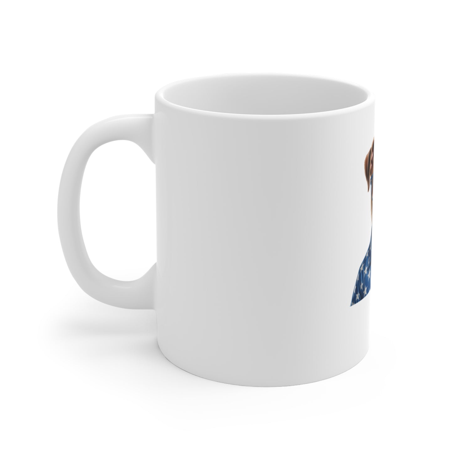 Patriotic Bulldog Mug — American Flag Dog Coffee Cup (11oz)
