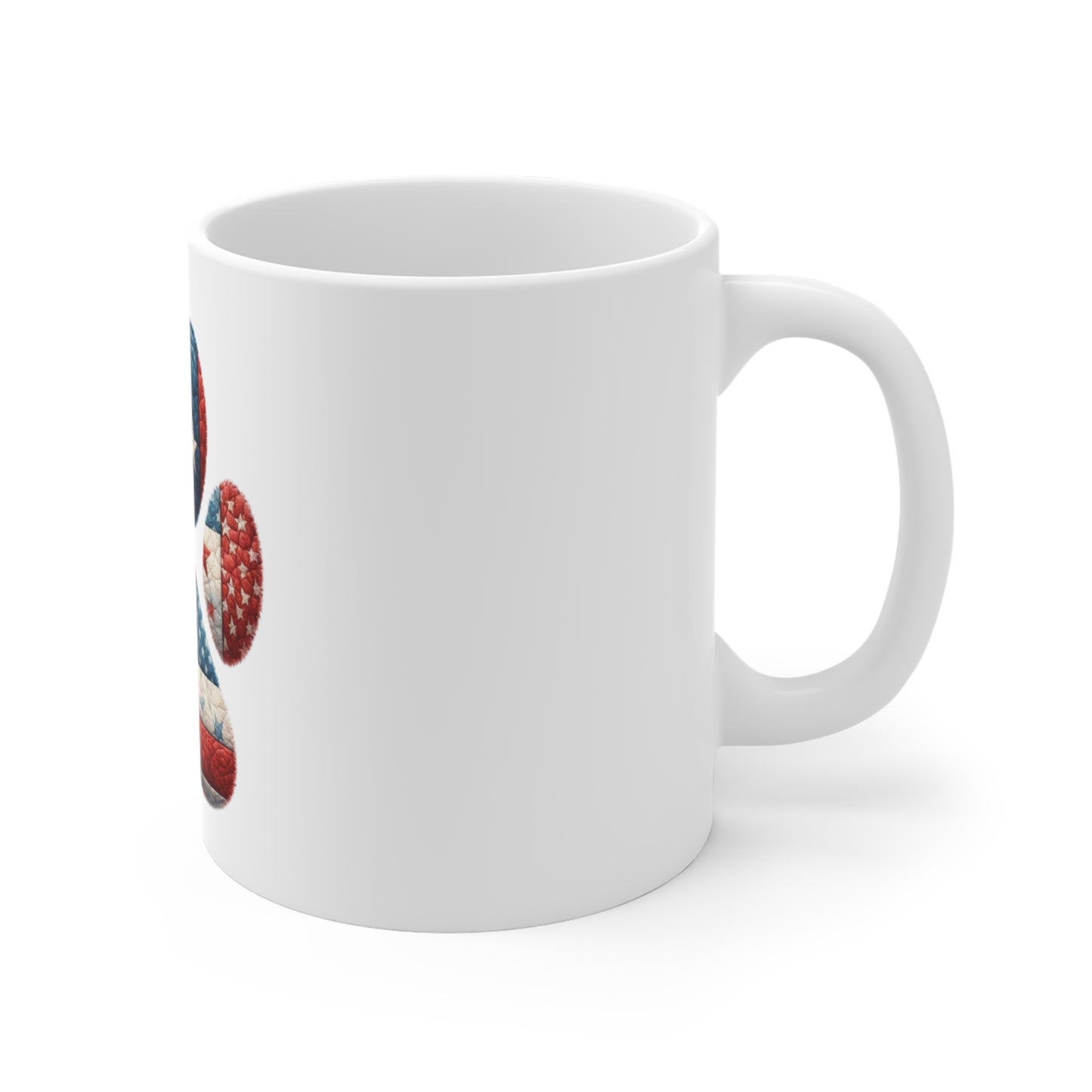 Vintage Americana Patchwork Dog Paw Coffee Mug – Rustic Red White Blue Quilt Paw Print Mug – Patriotic Dog Lover Gift – USA Heritage Mug American Flag Paw Print Mug — Patriotic Pet Lover 11oz Coffee...
