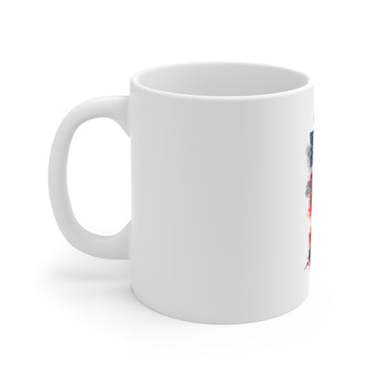 Statue of Liberty 11oz Coffee Mug – Patriotic American Flag Design