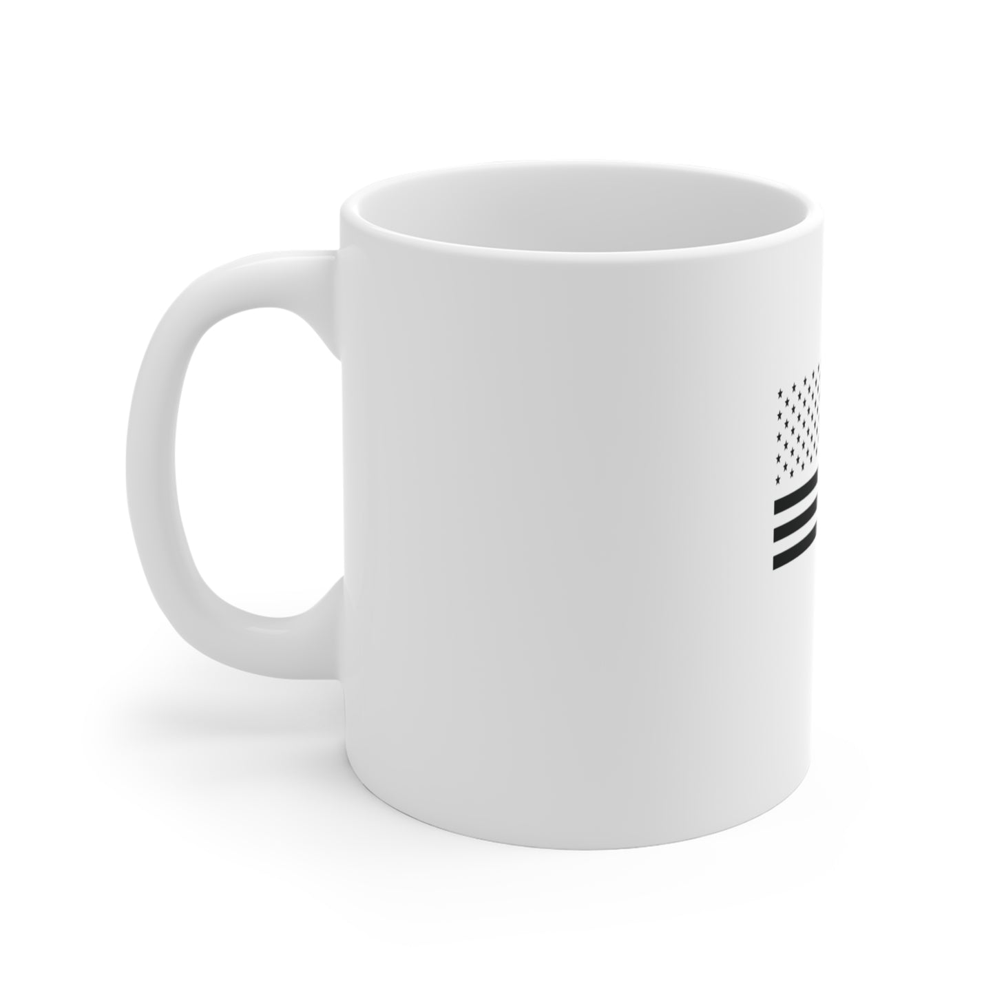Blacked-Out American Flag Coffee Mug – Stealth USA Flag Mug – Minimalist Patriotic Black Flag Cup – Tactical Style Americana Gift Mug 11oz