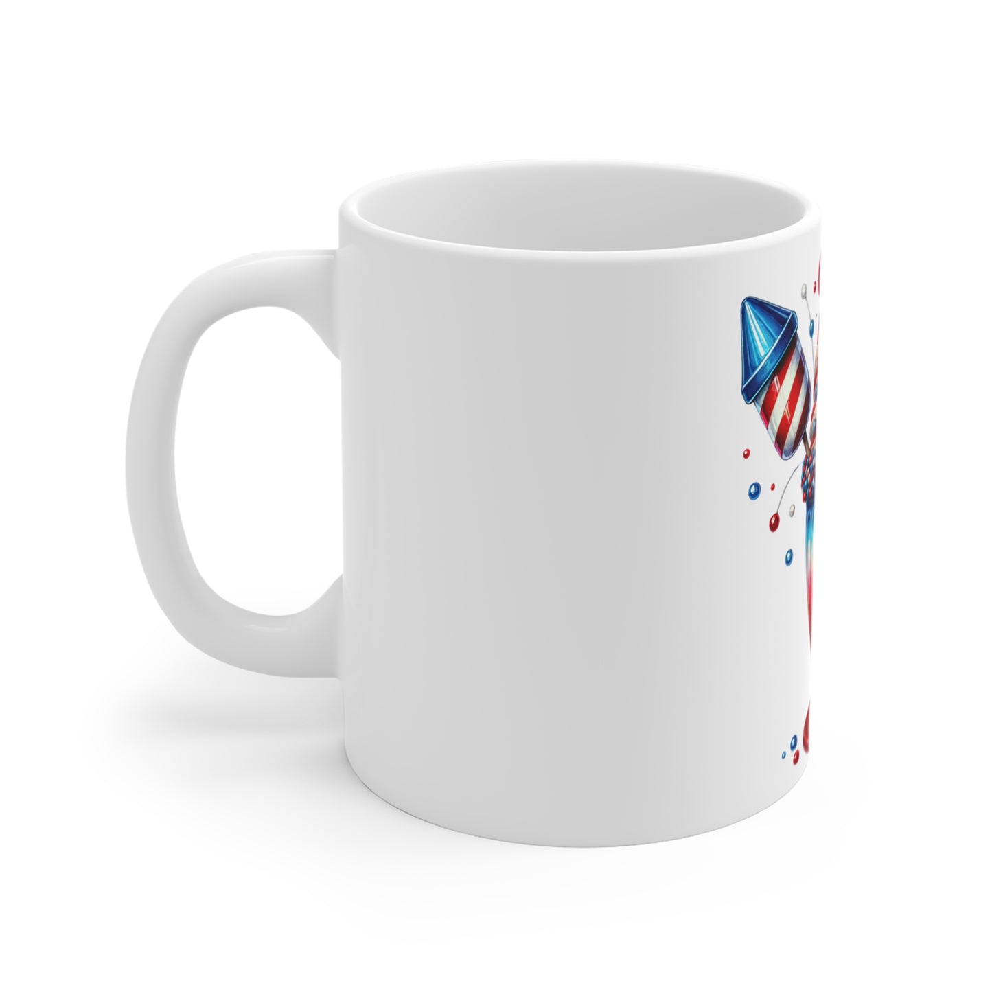 Patriotic Firework Milkshake Coffee Mug – 4th of July Rocket Dessert Mug – Red White Blue Americana Cup – Festive Celebration Mug – Gift Mug Patriotic Red White & Blue Milkshake Mug – 4th of July...