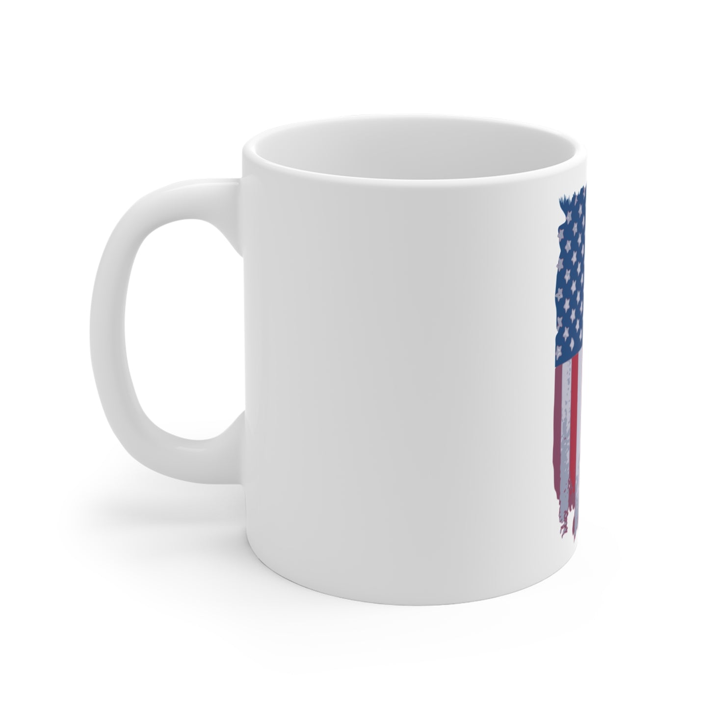 Distressed American Flag Coffee Mug – Vintage USA Flag Mug – Retro Patriotic Flag Cup – Red White Blue Classic Mug Mug 11oz