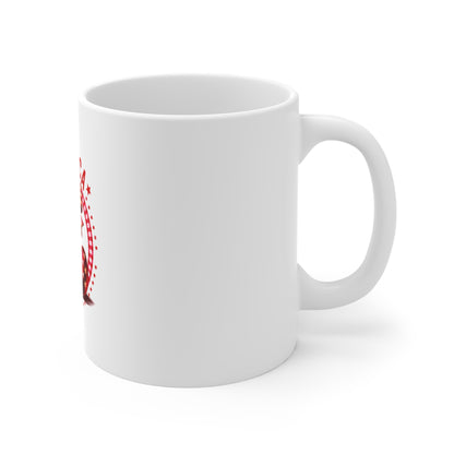 America Cherry 11oz Coffee Mug — Patriotic USA Flag Fruit Design for Fourth of July