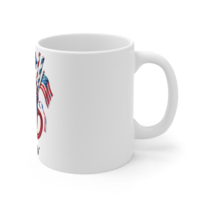 Patriotic Firework Milkshake Coffee Mug – 4th of July Rocket Dessert Mug – Red White Blue Americana Cup – Festive Celebration Mug – Gift Mug Patriotic Red White & Blue Milkshake Mug – 4th of July...