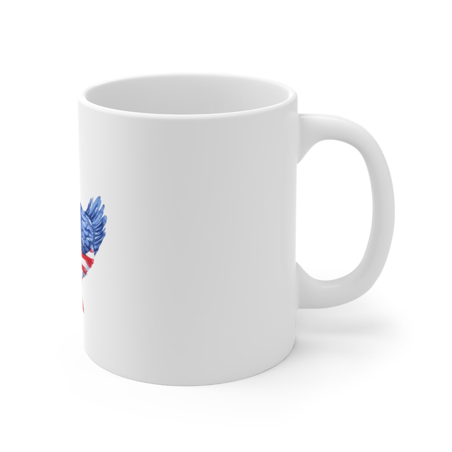 Patriotic Goose Mug – American Flag Watercolor 11oz Coffee Cup