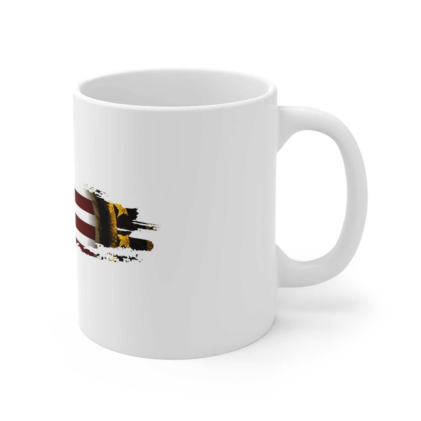 Gold Framed American Flag Mug – Premium Patriotic Coffee Cup – Bold USA Flag with Metallic Accent Design Mug 11oz