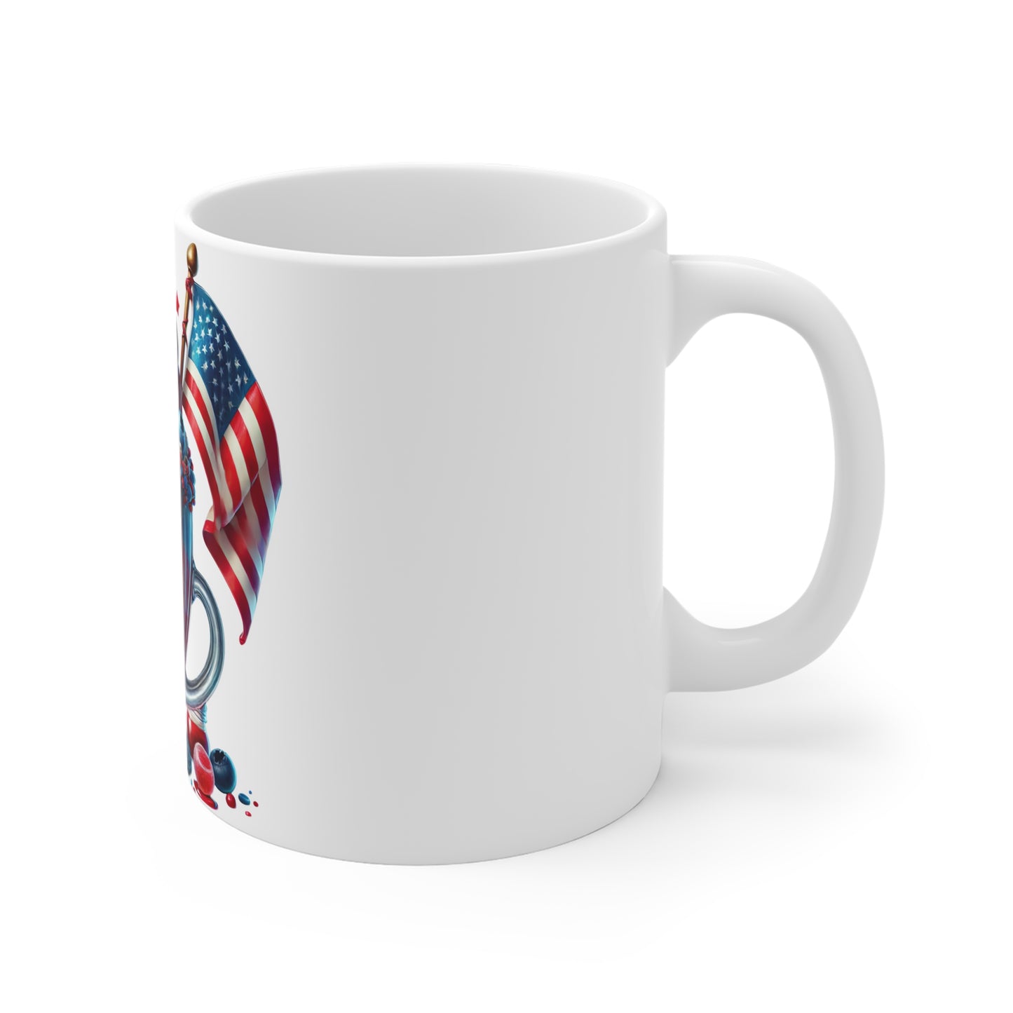 Patriotic Donut Milkshake Coffee Mug – 4th of July Dessert Mug – Red White Blue Drip Cup – Americana Sweet Treat Mug – Festive Gift Mug Patriotic Red White & Blue Milkshake Mug - 11oz Fourth of July...