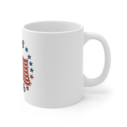 1776 — American Flag 2026 Patriotic Coffee Mug — Independence Day / Fourth of July Gift