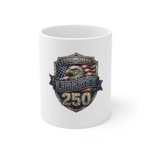 Liberty 250 Eagle Mug — 1776–2026 Patriotic American Flag Coffee Cup