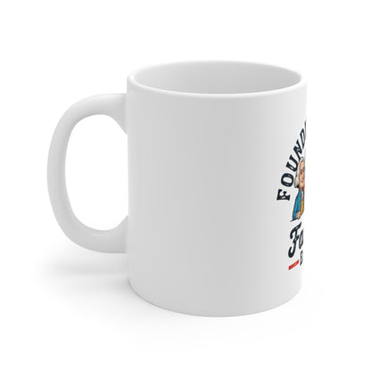 Founding Fathers Fan Club Mug — Patriotic 11oz Coffee Cup (Est. 1776)