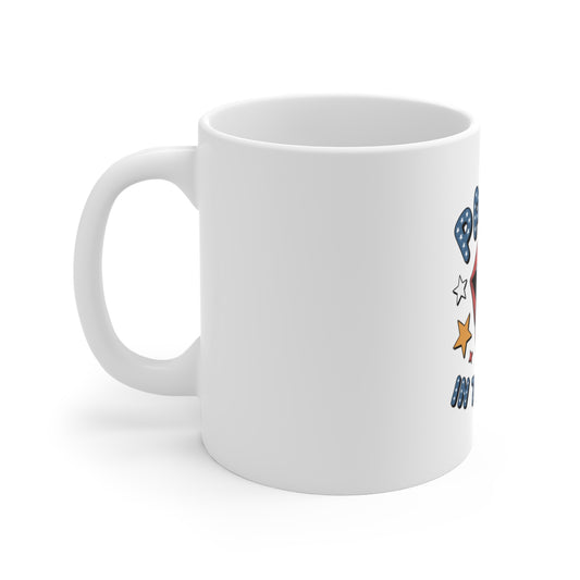 Party in the USA Mug — Patriotic 11oz Coffee Cup with Flag Tongue Design