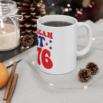 American EST 1776 Coffee Mug – Patriotic Founding Year Mug – Retro USA Typography Cup – Independence Heritage Mug Mug 11oz