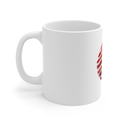 American Flag Circle Mug – Patriotic 11oz Coffee Cup