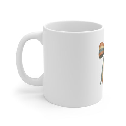 Patriotic Ribbon Bow Coffee Mug – Vintage Americana Bow Mug – Red White Blue Ribbon Mug – Farmhouse 4th of July Mug 11oz