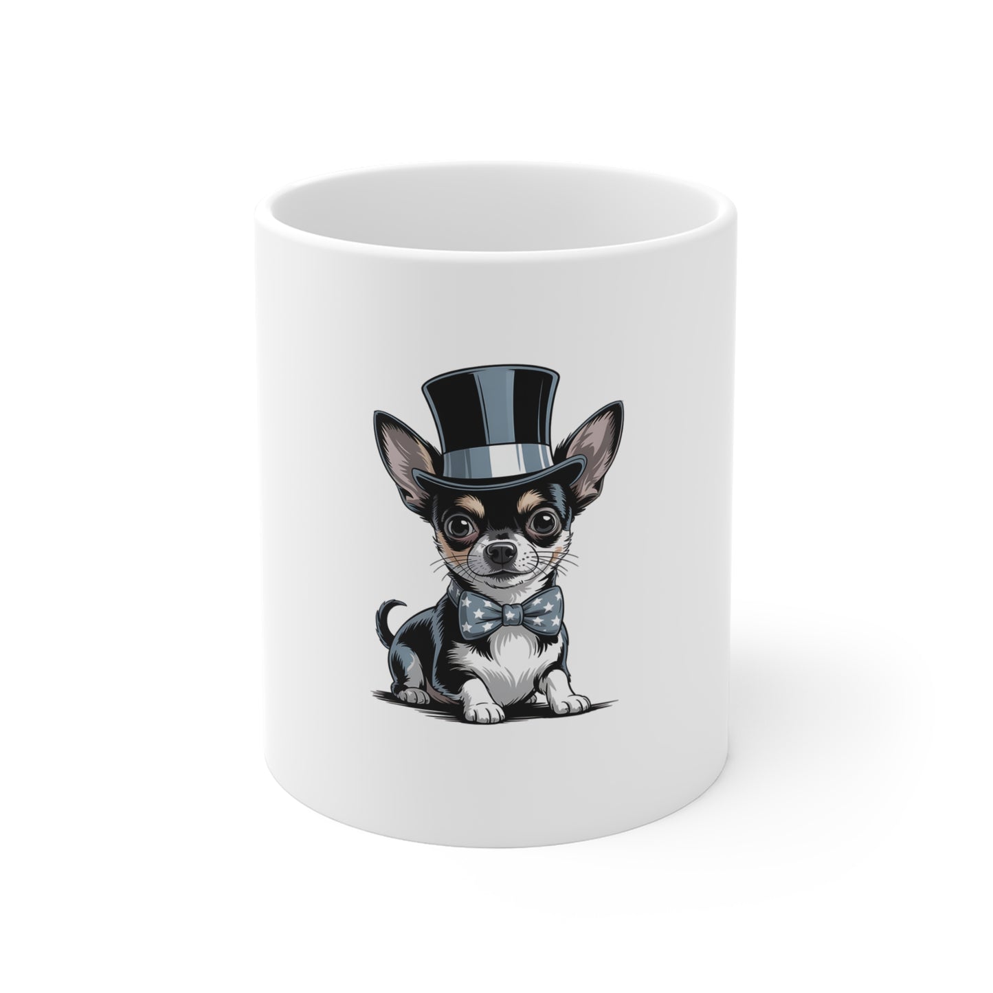 Chihuahua in Top Hat 11oz Coffee Mug — Cute Dressed-Up Dog Gift