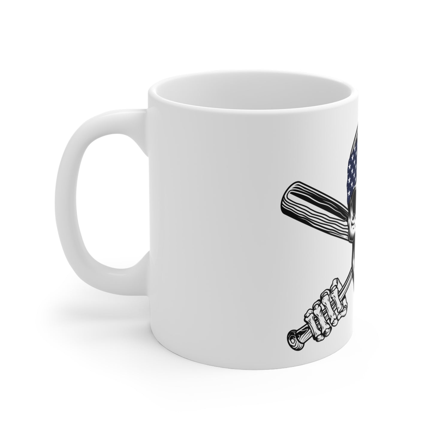 American Flag Baseball Cap Mug – Patriotic Hat Coffee Cup – Minimal USA Pride Design Mug 11oz
