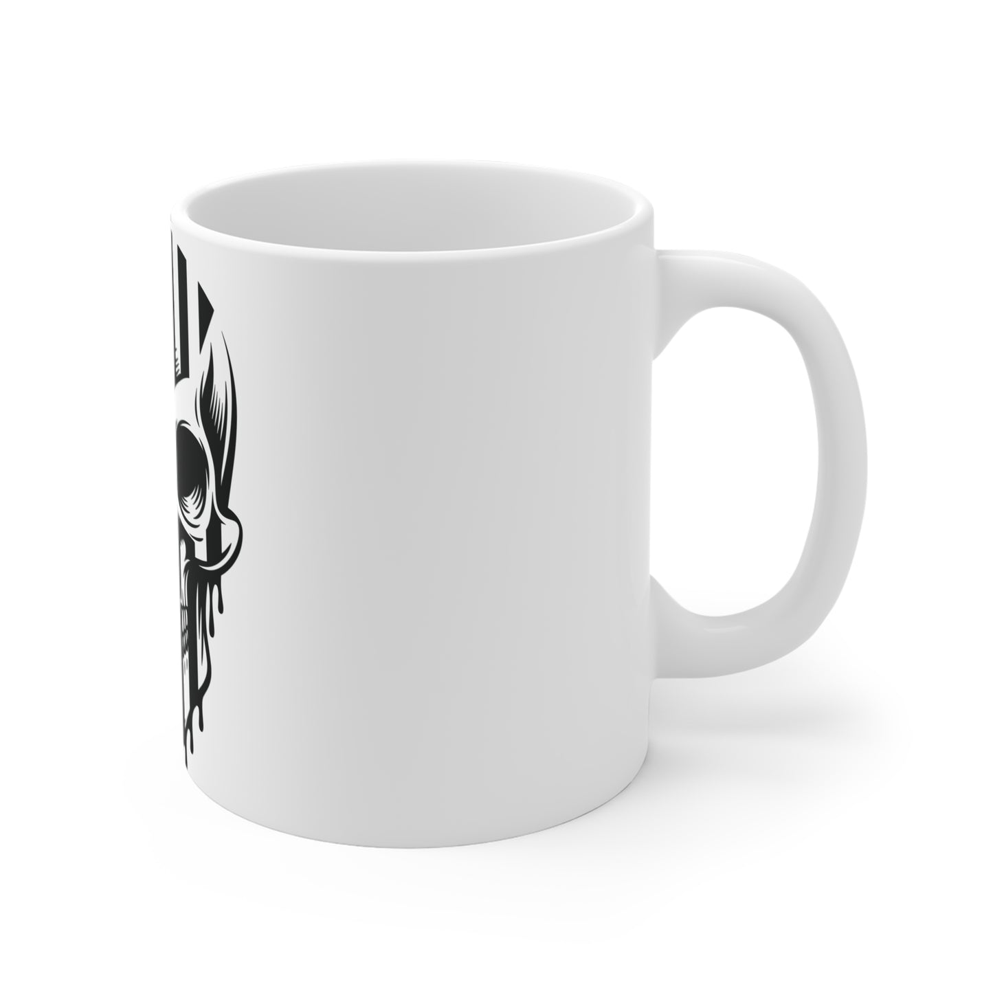 Patriotic Skull Coffee Mug – American Flag Skull Mug – Dark USA Pride Cup – Tactical Americana Gift Mug Mug 11oz