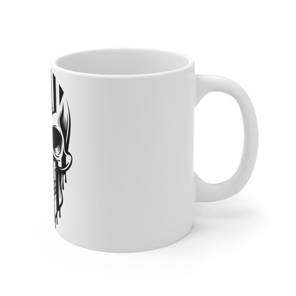 Patriotic Skull Coffee Mug – American Flag Skull Mug – Dark USA Pride Cup – Tactical Americana Gift Mug Mug 11oz