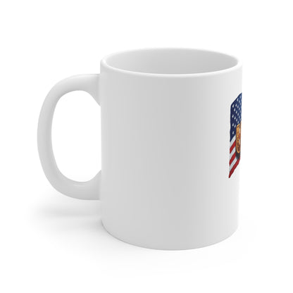 USA Eagle Flag Coffee Mug - Patriotic 11oz Ceramic