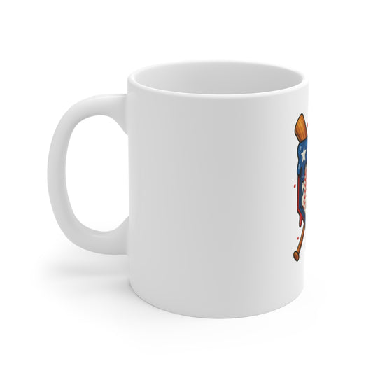Baseball Home Plate Mug — Patriotic Dripping USA Design, 11oz