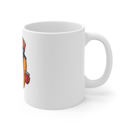 Patriotic Hot Dog Mug — Cute Uncle Sam Hotdog with Flag & Cup (4th of July Coffee Mug)