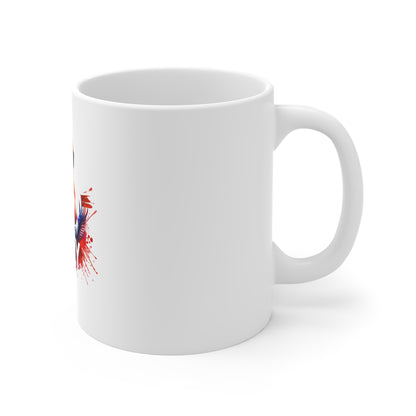 4th of July Patriotic Dog Mug — American Flag Labrador 11oz Coffee Cup