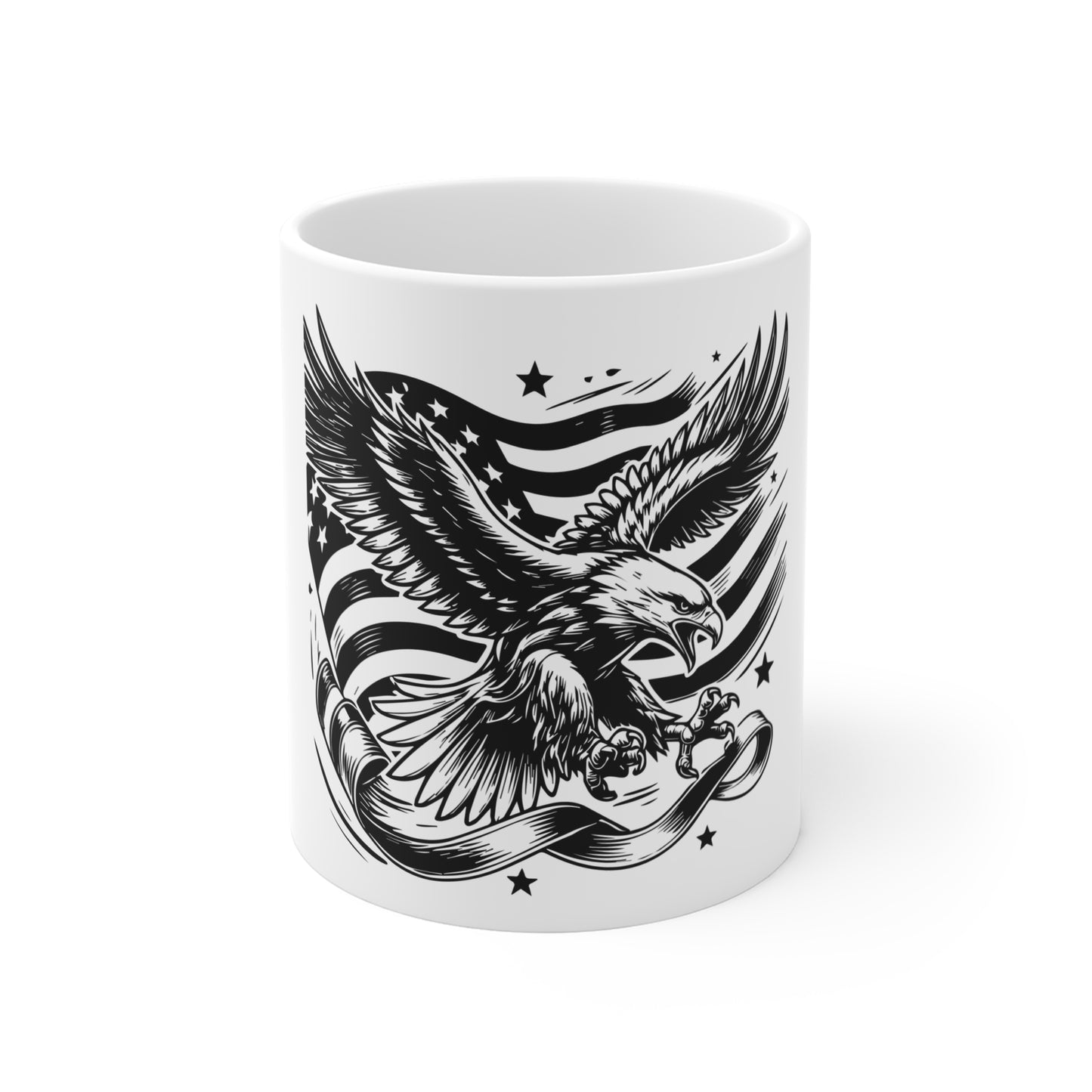 Grunge American Flag Mug – Distressed USA Flag Coffee Mug – Vintage Patriotic Cup – Rustic Americana Mug Mug 11oz