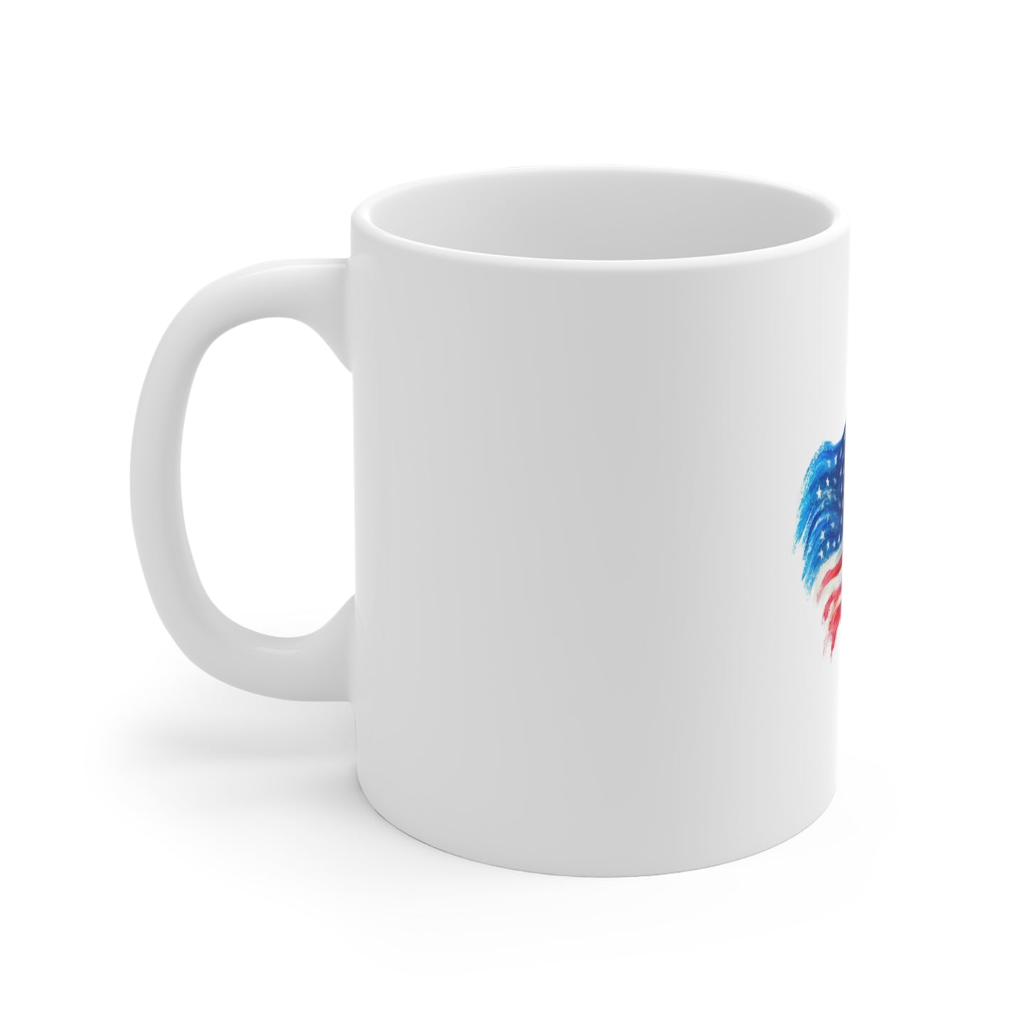 American Flag Watercolor Mug - Patriotic 11oz Coffee Cup for Fourth of July & Veterans