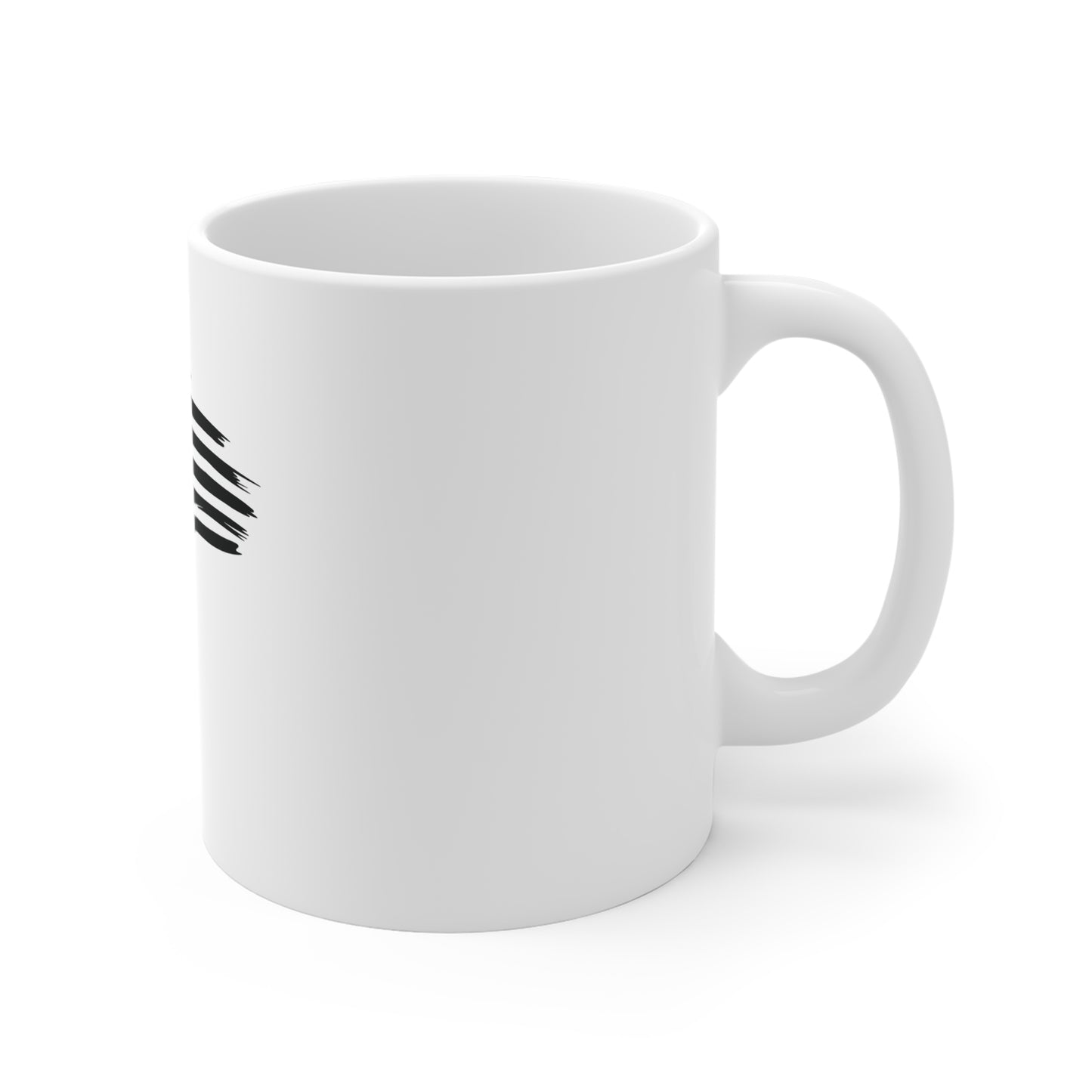 Black Painted American Flag Coffee Mug – Distressed Brushstroke USA Flag Mug – Minimalist Patriotic Cup – Rugged Americana Gift Mug 11oz