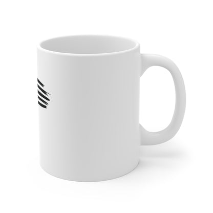 Black Painted American Flag Coffee Mug – Distressed Brushstroke USA Flag Mug – Minimalist Patriotic Cup – Rugged Americana Gift Mug 11oz