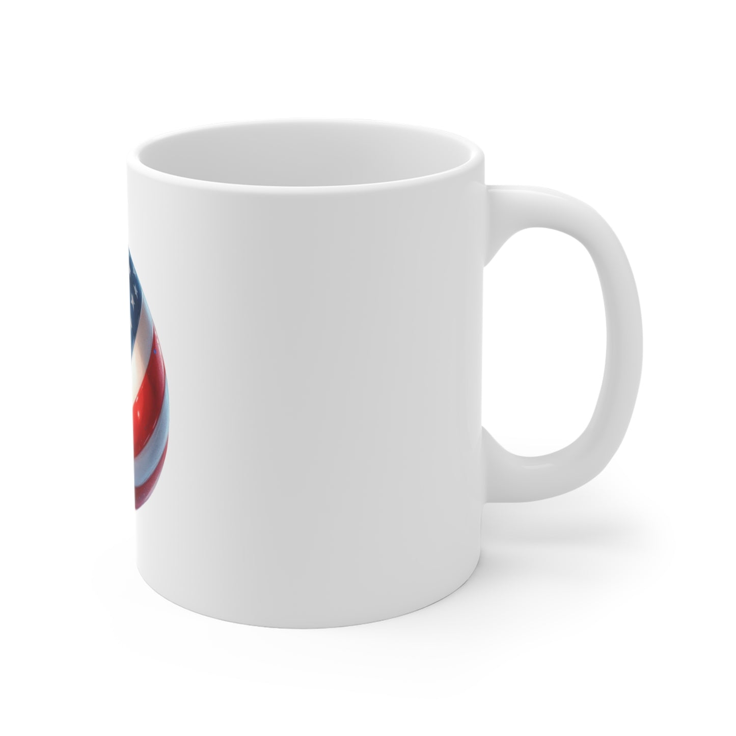 Patriotic Beach Ball Mug — 11oz American Flag Coffee Cup for 4th of July