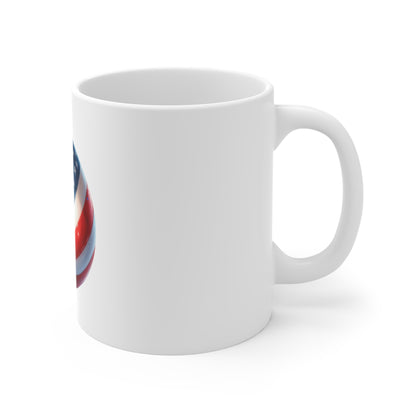 Patriotic Beach Ball Mug — 11oz American Flag Coffee Cup for 4th of July