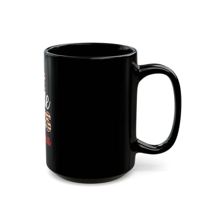 Little Miss America Coffee Mug – Patriotic Girl USA Mug – Red White Blue Cute Americana Cup – 4th of July Gift Black Mug (11oz, 15oz)