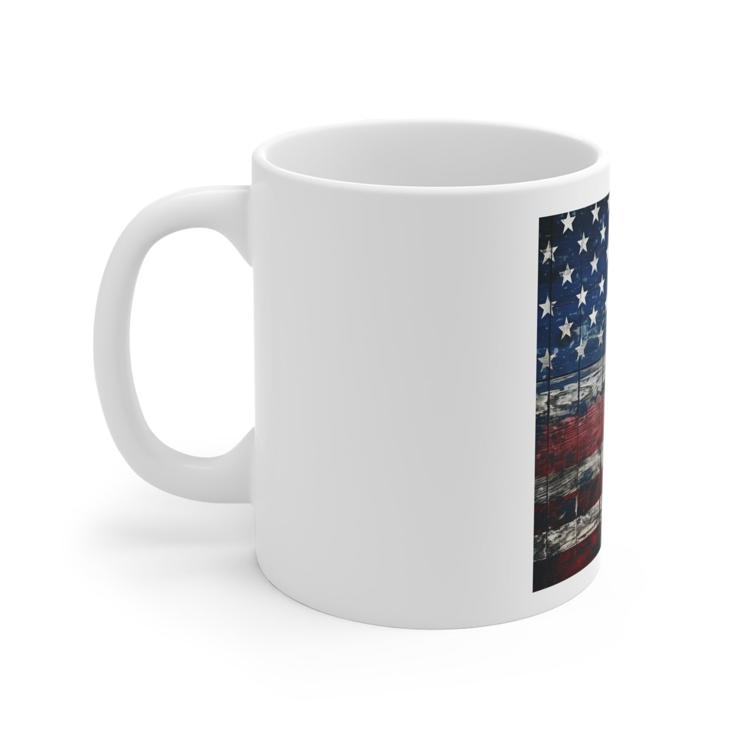 Deep Grain Barnwood American Flag Coffee Mug – Rustic Wood Texture USA Flag Mug – Weathered Wooden Patriotic Cup – Vintage Americana Mug American Flag Rustic Wood 11oz Mug — Patriotic USA Coffee Cup...