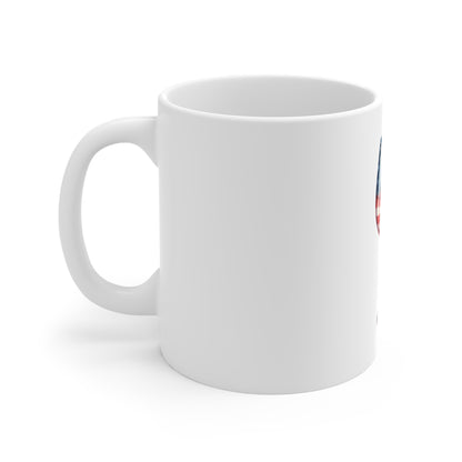 American Flag Wine Glass Mug - Patriotic 11oz Coffee Cup for 4th of July & Gifts