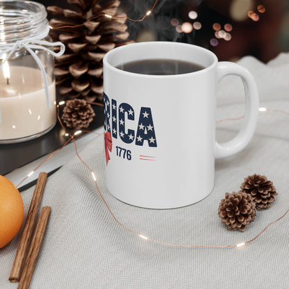 Patriotic Mug — "America Est. 1776" 11oz Coffee Cup