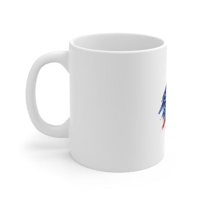 American Flag Brushstroke Mug – Patriotic 11oz Coffee Cup