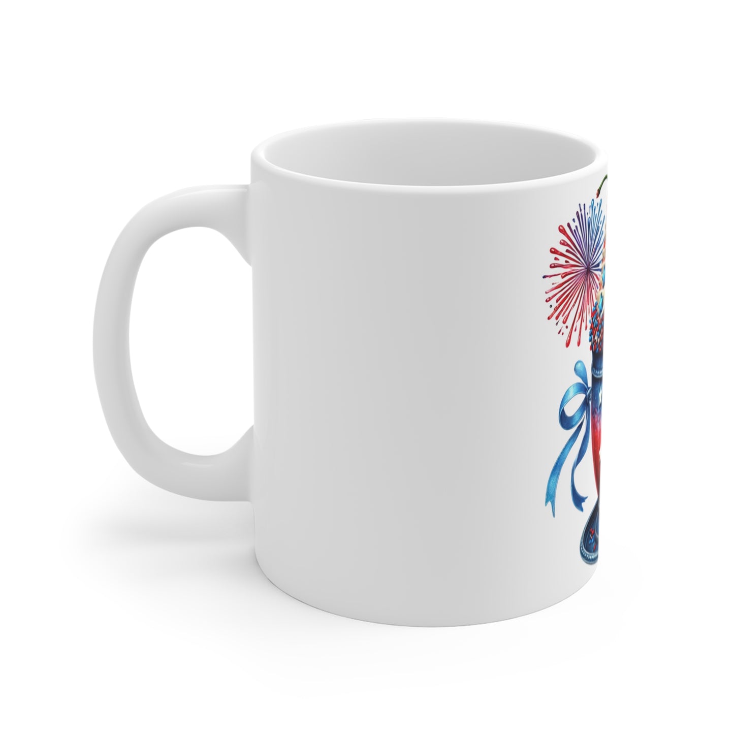 Patriotic Milkshake Coffee Mug – 4th of July Dessert Mug – Red White Blue Fireworks Cup – Americana Sweet Treat Mug – Festive Gift Mug Patriotic Cupcake Mug — 4th of July Fireworks Coffee Mug...