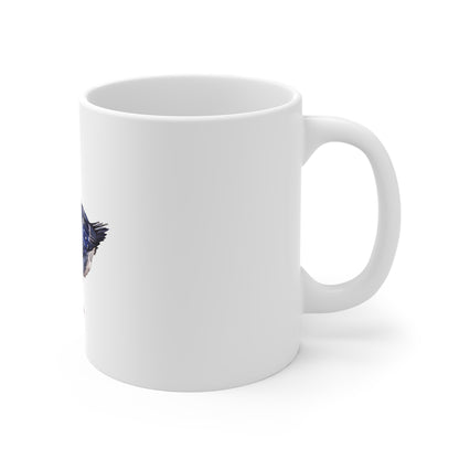 Patriotic Goose Mug — Watercolor American Flag Duck Coffee Cup