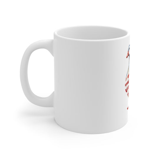 American Flag Goose Mug — Patriotic 11oz Coffee Cup