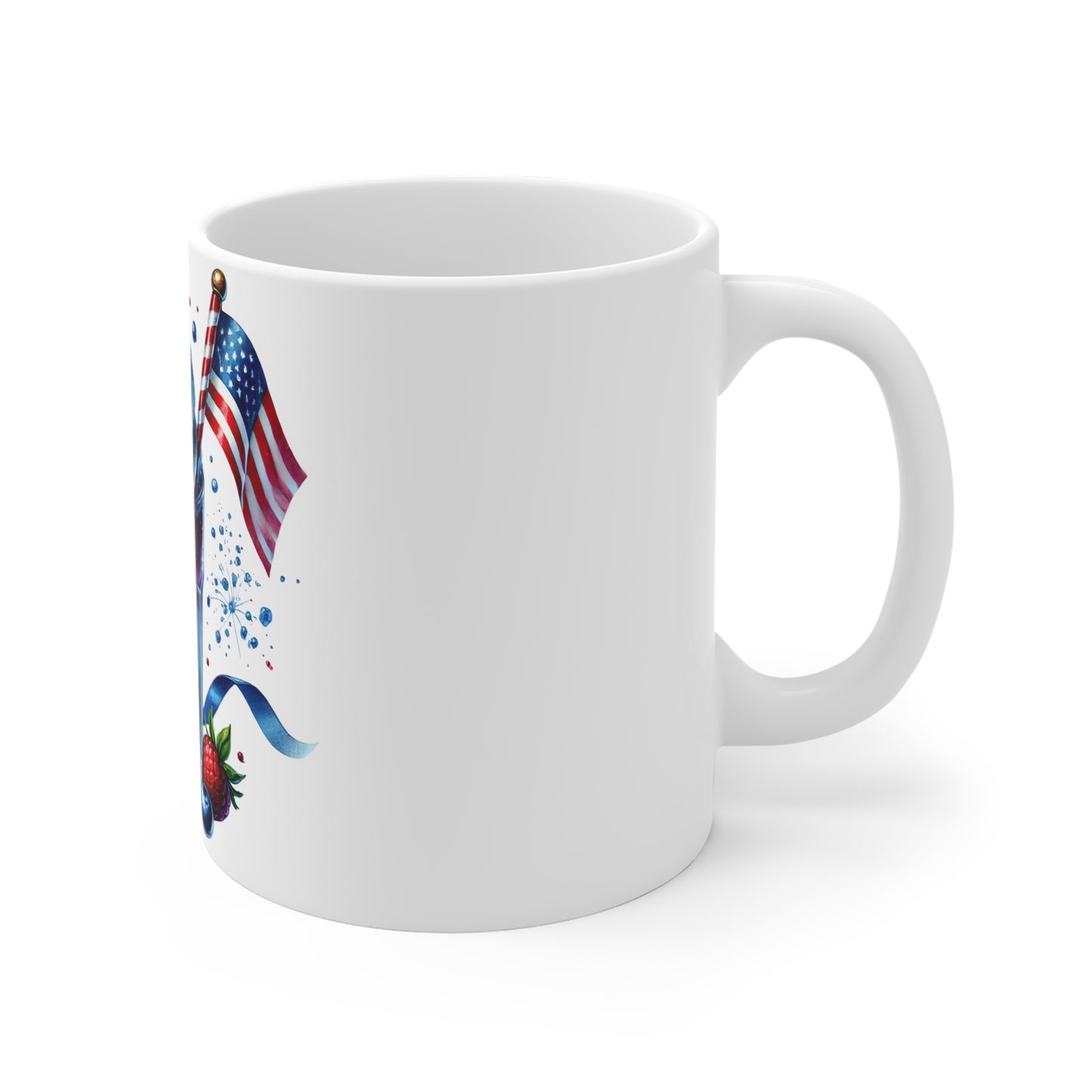 Patriotic Milkshake Coffee Mug – Red White Blue Dessert Mug – 4th of July Fireworks Cup – Americana Berry Shake Mug – Festive Gift Mug Patriotic Red White Blue Milkshake Mug – 11oz Fourth of July...