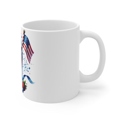 Patriotic Milkshake Coffee Mug – Red White Blue Dessert Mug – 4th of July Fireworks Cup – Americana Berry Shake Mug – Festive Gift Mug Patriotic Red White Blue Milkshake Mug – 11oz Fourth of July...