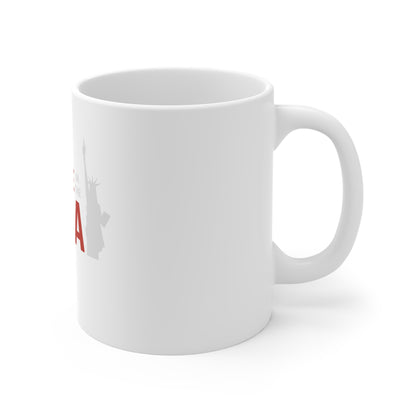 Made in the USA Coffee Mug – Patriotic USA Pride Mug – American Made Gift – Bold Americana Typography Cup Made in USA Coffee Mug — Patriotic 11oz Ceramic Mug