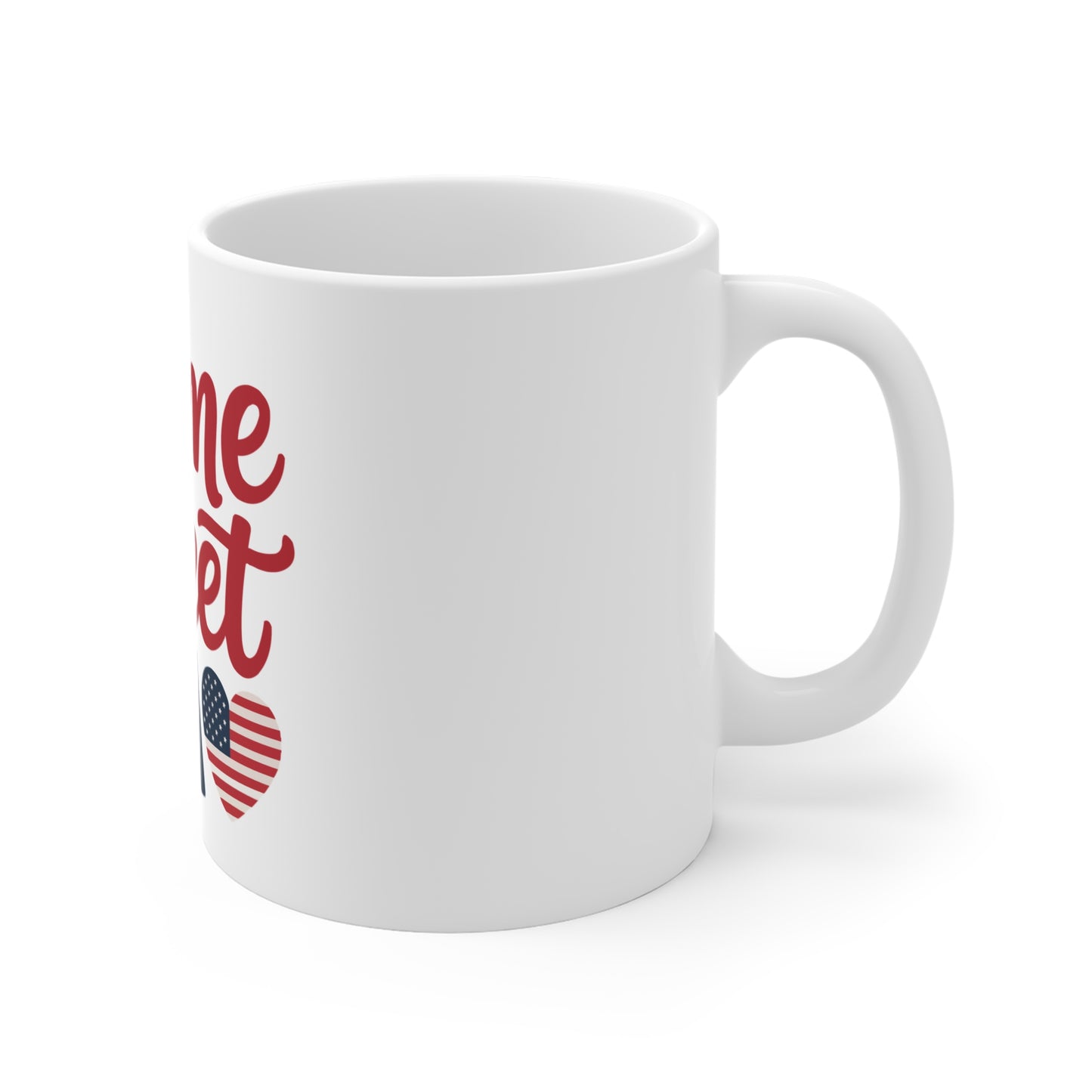 Home Sweet USA Mug — Patriotic 11oz Coffee Cup for 4th of July & Everyday Americana