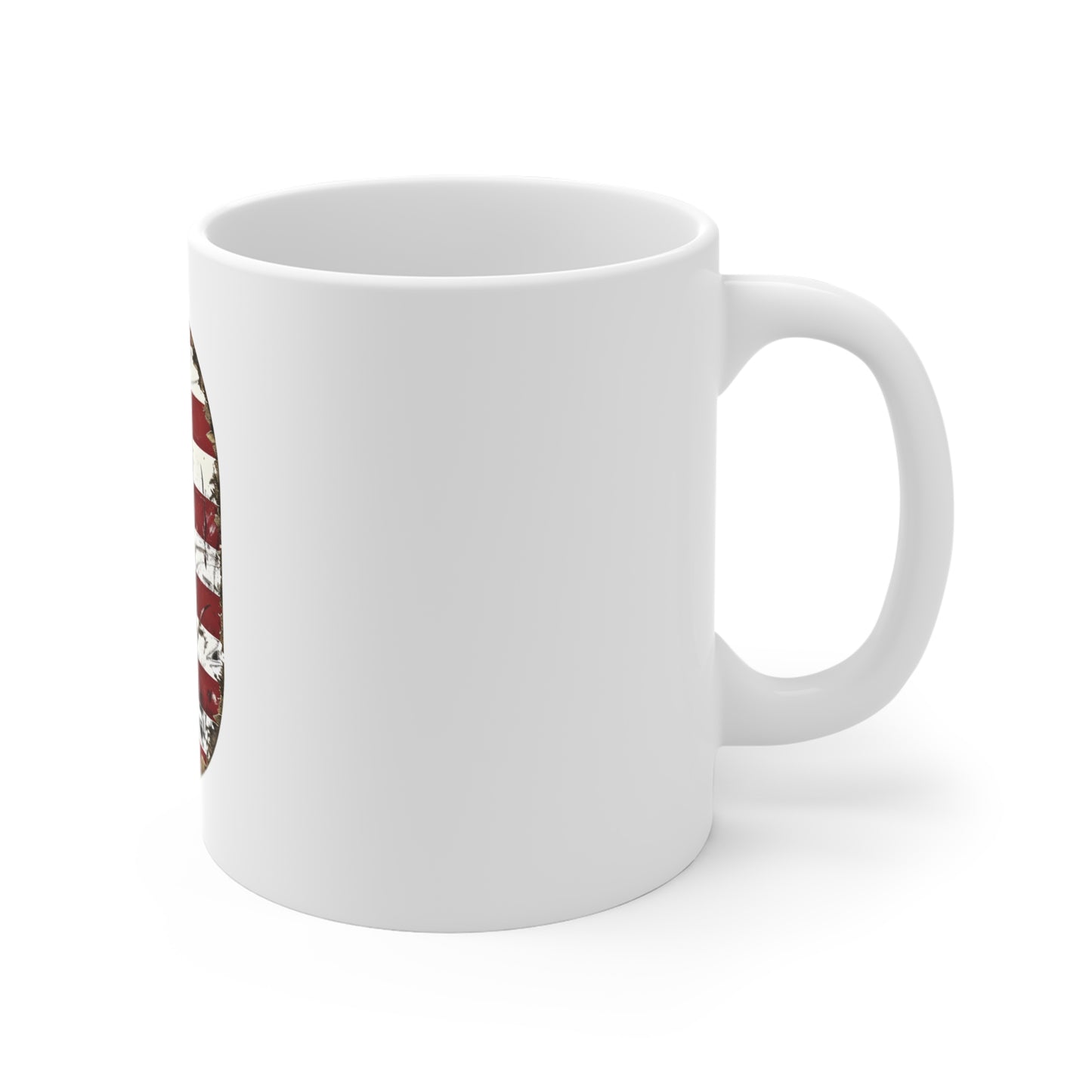 Patriotic Letter O Coffee Mug – American Flag Initial Mug – Vintage USA Monogram Mug – Distressed Americana Alphabet Gift Mug 11oz