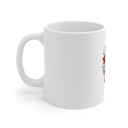 American Flag Floral Mug – Patriotic Bouquet 11oz Coffee Cup