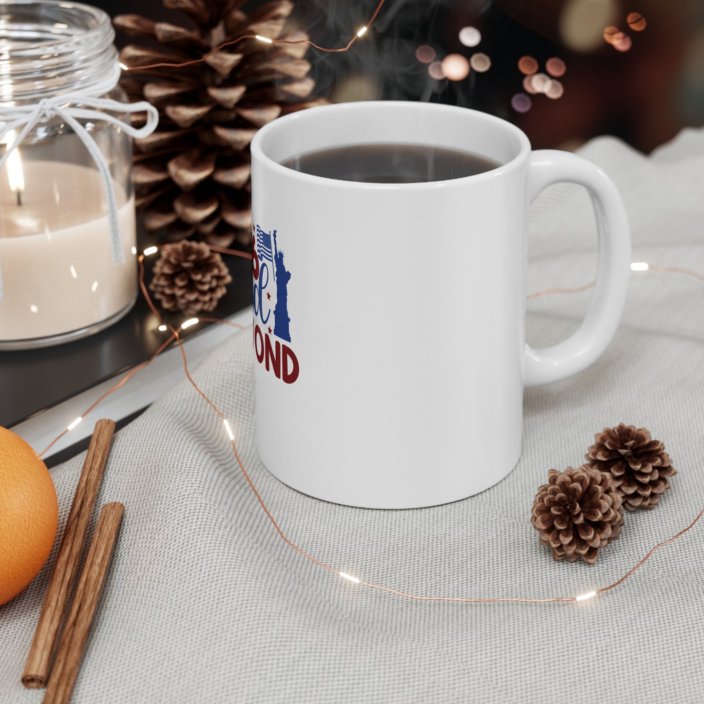 1776 and Beyond Mug — Patriotic 11oz Coffee Cup with Statue of Liberty & Flag